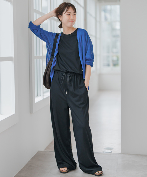 Spick & Span（スピックアンドスパン）の「シアーカーディガン（カーディガン/ボレロ・レディース・ブラック/ホワイト×ホワイト/ブルー/ネイビー・FREE）」の8枚目の写真