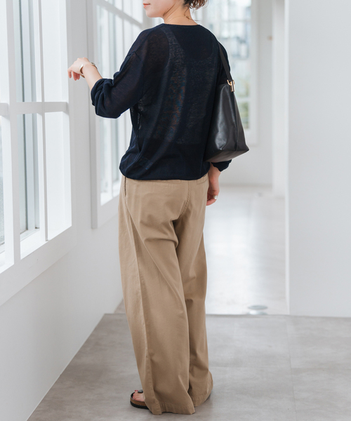 Spick & Span（スピックアンドスパン）の「シアーカーディガン（カーディガン/ボレロ・レディース・ブラック/ホワイト×ホワイト/ブルー/ネイビー・FREE）」の21枚目の写真