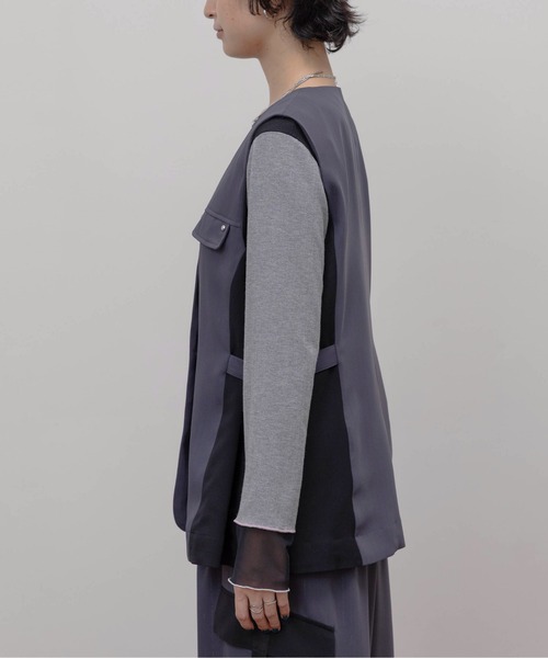 Eimee Law(エイミーロウ)の「ラメストライプミリタリーベスト(ベスト・レディース・スミクロ/ベージュ・FREE)」の11枚目の写真