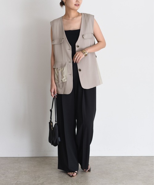 Eimee Law(エイミーロウ)の「ラメストライプミリタリーベスト(ベスト・レディース・スミクロ/ベージュ・FREE)」の22枚目の写真