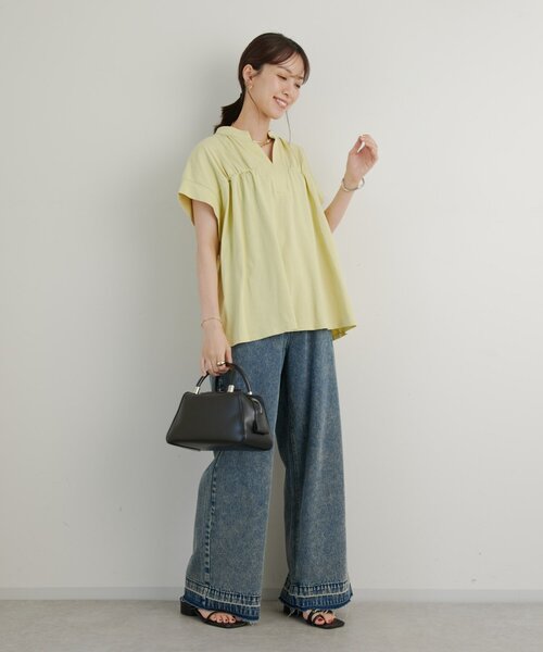 cache cache(カシュ カシュ)の「【cache cache(カシュカシュ)】マット素材ボストン(ハンドバッグ・レディース・アイボリー/ブラック/サンドベージュ・FREE)」の6枚目の写真