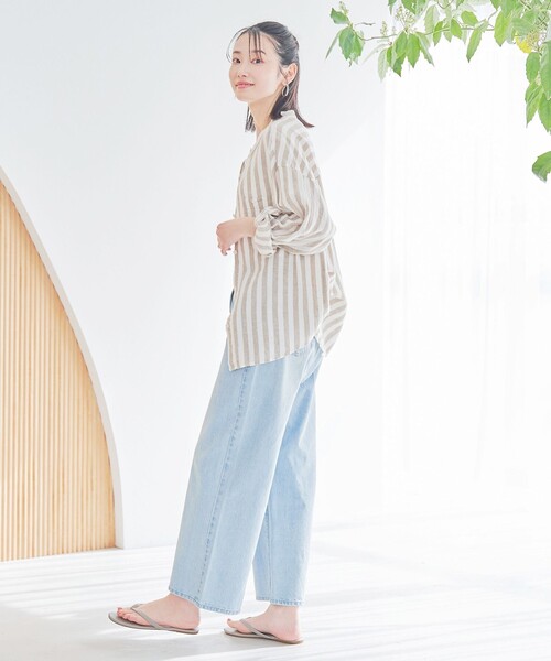 coen(コーエン)の「【追加】リネンレーヨンバンドカラーシャツ(シャツ/ブラウス・レディース・ブラック/ナチュラル/その他1/その他2/クリーム・M/L)」の13枚目の写真