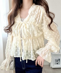 CLANE W FACE TOPSTITCHED FRILL TOPS（シャツ/ブラウス）｜CLANE