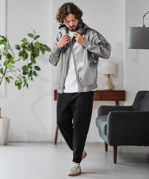 Magine(マージン)の「mj10909-Synthetic Leather Hooded Blouson フーデットブルゾン(ブルゾン・メンズ・ブラック/シルバー・48/46/44)」の14枚目の写真