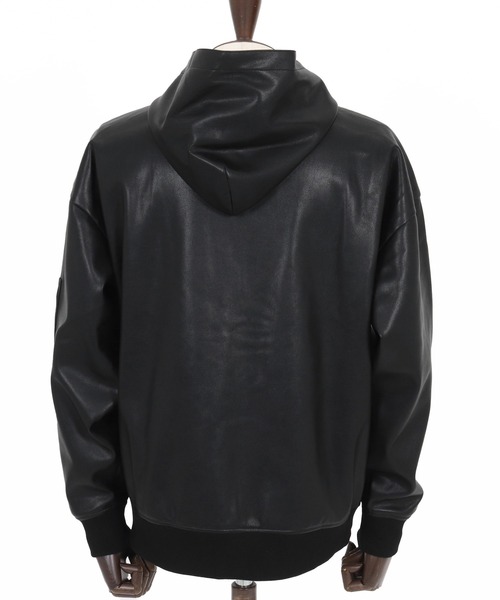 Magine(マージン)の「mj10909-Synthetic Leather Hooded Blouson フーデットブルゾン(ブルゾン・メンズ・ブラック/シルバー・48/46/44)」の10枚目の写真