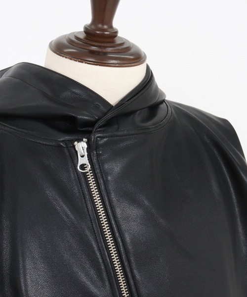 Magine(マージン)の「mj10909-Synthetic Leather Hooded Blouson フーデットブルゾン(ブルゾン・メンズ・ブラック/シルバー・48/46/44)」の9枚目の写真