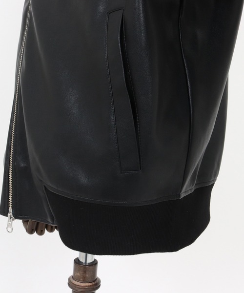 Magine(マージン)の「mj10909-Synthetic Leather Hooded Blouson フーデットブルゾン(ブルゾン・メンズ・ブラック/シルバー・48/46/44)」の4枚目の写真