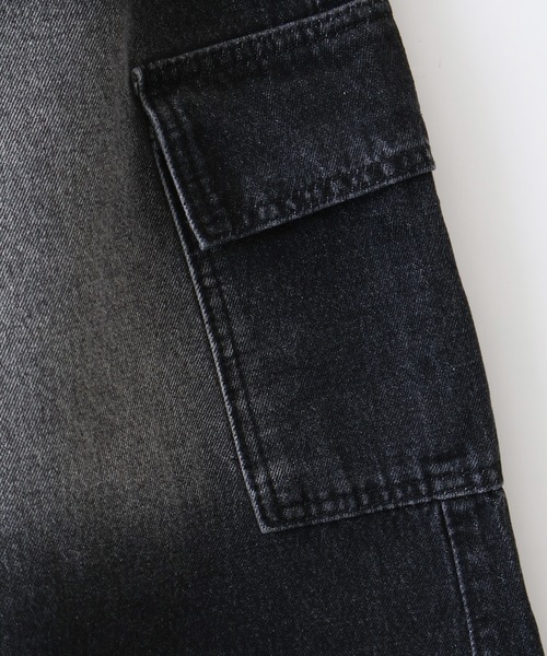 SpRay(スプレイ)の「デニムカーゴハーフパンツ(カーゴパンツ・レディース・ブラック/ダークブルー・SMALL/MEDIUM)」の5枚目の写真