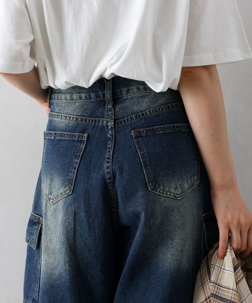 SpRay(スプレイ)の「デニムカーゴハーフパンツ(カーゴパンツ・レディース・ブラック/ダークブルー・SMALL/MEDIUM)」の15枚目の写真