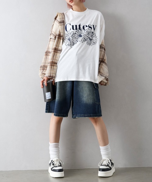 SpRay(スプレイ)の「デニムカーゴハーフパンツ(カーゴパンツ・レディース・ブラック/ダークブルー・SMALL/MEDIUM)」の16枚目の写真