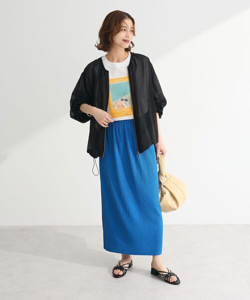 Green　Parks（グリーンパークス）の「楽ちん涼やかドライタッチイージースカート（スカート・レディース・ロイヤルブルー/グレイッシュベージュ/ブラック/チャコールグレー・FREE）」の16枚目の写真