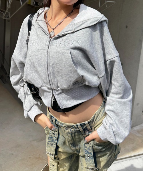 SPIRALGIRL（スパイラルガール）の「ラインストーンフーディー（パーカー・レディース・カモフラージュ/グレー/ブラック・FREE）」の8枚目の写真