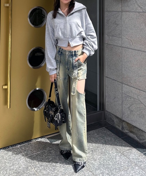 SPIRALGIRL（スパイラルガール）の「ラインストーンフーディー（パーカー・レディース・カモフラージュ/グレー/ブラック・FREE）」の9枚目の写真