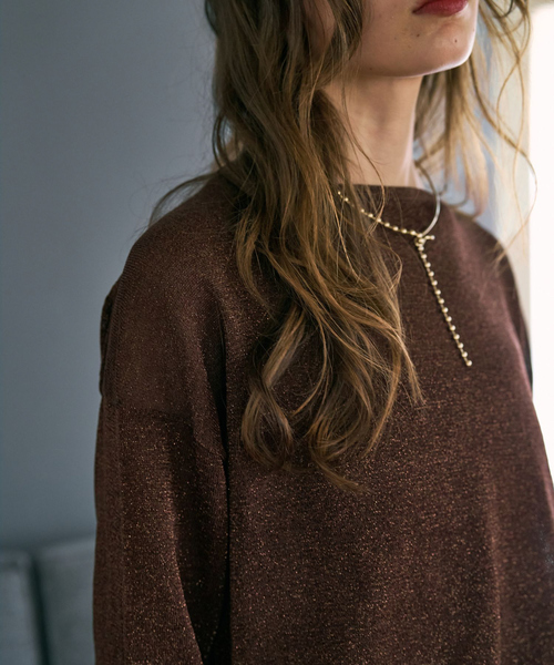 qualite（カリテ）の「【大人気ラメシリーズ】ラメシアーボックスニット/秋服/冬服（ニット/セーター・レディース・ブロンズ/シルバー/ブラック・フリー）」の5枚目の写真
