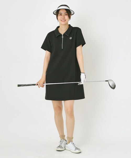 adabat（アダバット）の「ライトスムースハーフジップワンピース（ワンピース・レディース・ベージュ/ブラック・42/38/40）」の5枚目の写真