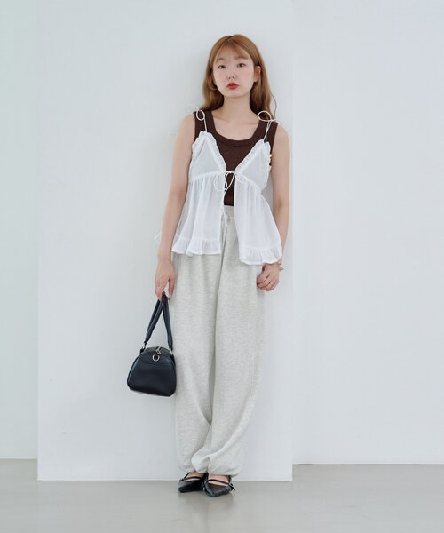 Kastane（カスタネ）の「フリルキャミビスチェ（キャミソール・レディース・ネイビー/オフホワイト・FREE）」の9枚目の写真