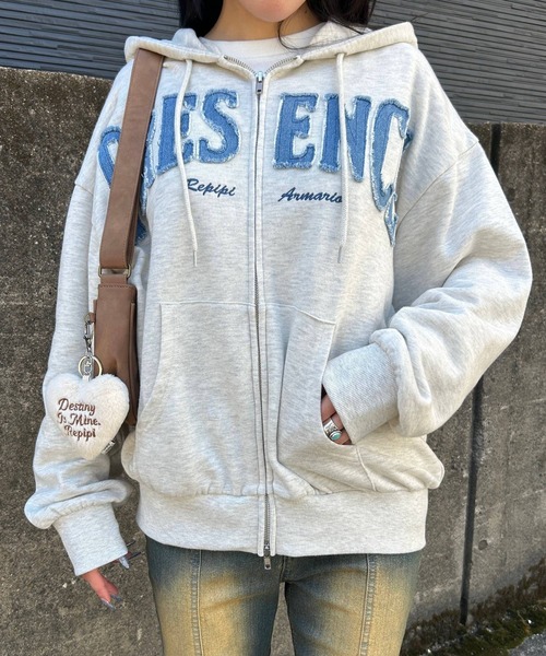 ワッペンルーズZIPパーカー（パーカー）｜repipi armario（レピピ