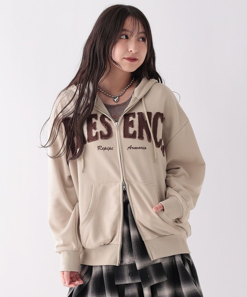 ワッペンルーズZIPパーカー（パーカー）｜repipi armario（レピピ