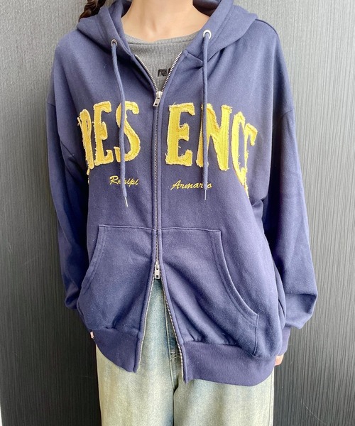 ワッペンルーズZIPパーカー（パーカー）｜repipi armario（レピピ