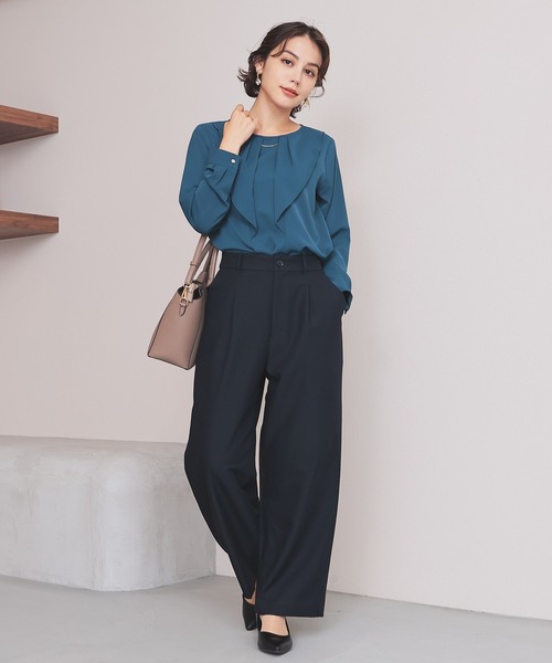 GLACIER lusso(グラシアルッソ)の「ストレートパンツ(スラックス・レディース・ブラック/ヘザーチャコール/ダークベージュ/ネイビー・L/LL/M/S)」の13枚目の写真