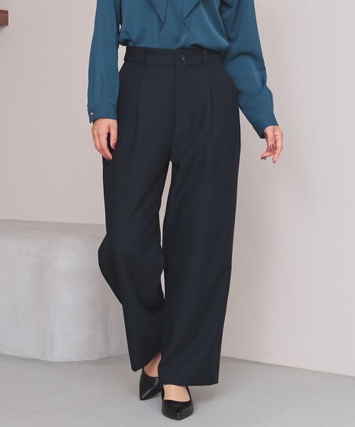 GLACIER lusso(グラシアルッソ)の「ストレートパンツ(スラックス・レディース・ブラック/ヘザーチャコール/ダークベージュ/ネイビー・L/LL/M/S)」の15枚目の写真