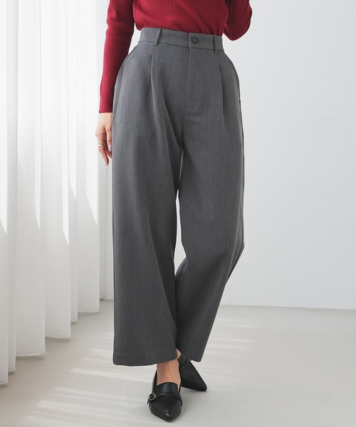 GLACIER lusso(グラシアルッソ)の「ストレートパンツ(スラックス・レディース・ブラック/ヘザーチャコール/ダークベージュ/ネイビー・L/LL/M/S)」の22枚目の写真