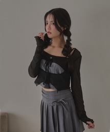 M DOLLY(Gh[)*M DOLLY original* airy ribbon cardigan/GA[{J[fBK(J[fBK/{)