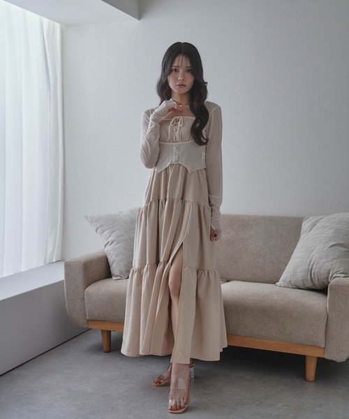 M DOLLY(エムドリー)の「*M DOLLY original* airy ribbon cardigan/エアリーリボンカーディガン(カーディガン/ボレロ・レディース・ブラック/アイボリー・FREE)」の6枚目の写真