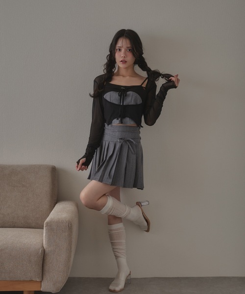 M DOLLY(エムドリー)の「*M DOLLY original* airy ribbon cardigan/エアリーリボンカーディガン(カーディガン/ボレロ・レディース・ブラック/アイボリー・FREE)」の10枚目の写真