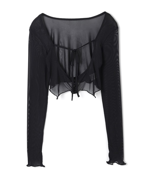 M DOLLY(エムドリー)の「*M DOLLY original* airy ribbon cardigan/エアリーリボンカーディガン(カーディガン/ボレロ・レディース・ブラック/アイボリー・FREE)」の11枚目の写真