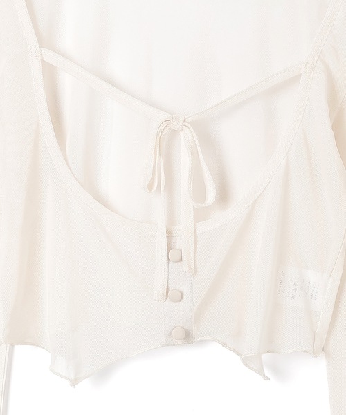 M DOLLY(エムドリー)の「*M DOLLY original* airy ribbon cardigan/エアリーリボンカーディガン(カーディガン/ボレロ・レディース・ブラック/アイボリー・FREE)」の14枚目の写真