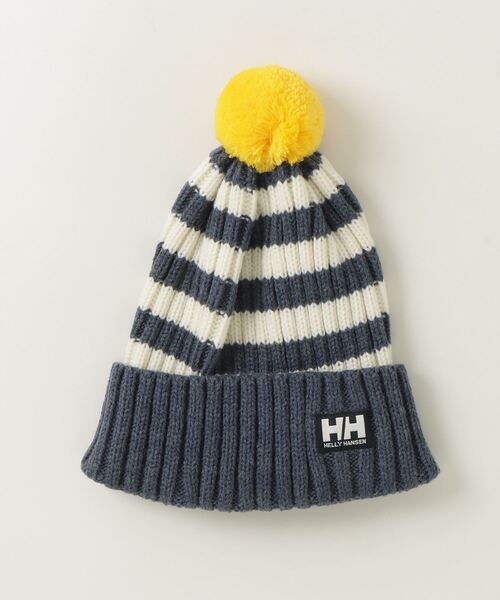 HELLY HANSEN（ヘリーハンセン）の「【HELLY HANSEN】K Border Ponpon Beanie（ニットキャップ/ビーニー・キッズ・ホワイト×ブルー/ピンク・FREE）」の2枚目の写真