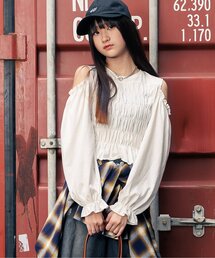 algy | シャーリング肩あきトップス(Tシャツ/カットソー)