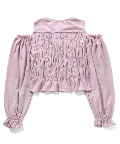 algy(アルジー)の「シャーリング肩あきトップス(Tシャツ/カットソー・キッズ・ピンク/オフホワイト/ブラック・XX-SMALL/X-SMALL/MEDIUM/SMALL)」の16枚目の写真