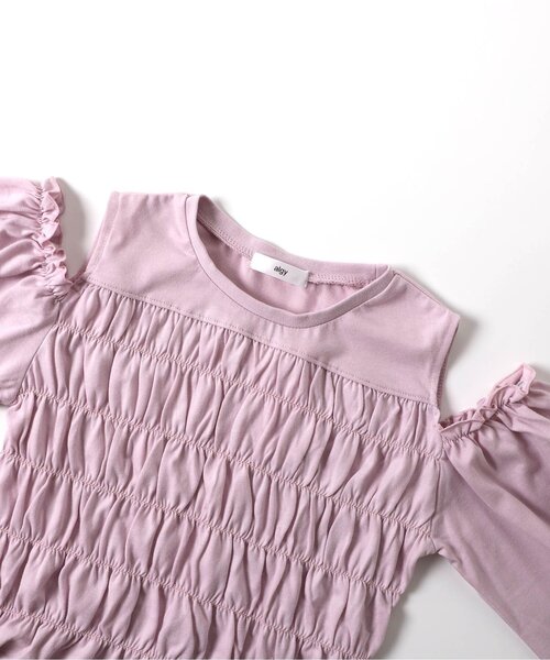 algy(アルジー)の「シャーリング肩あきトップス(Tシャツ/カットソー・キッズ・ピンク/オフホワイト/ブラック・XX-SMALL/X-SMALL/MEDIUM/SMALL)」の17枚目の写真