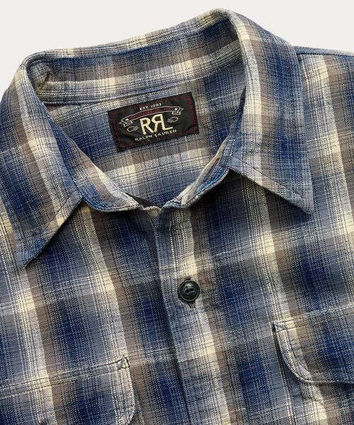 【期間限定価格】ダブルアールエルのチェックシャツ RRL ダブルアールエル 復刻 オンブレ チェック シャツ レッド系