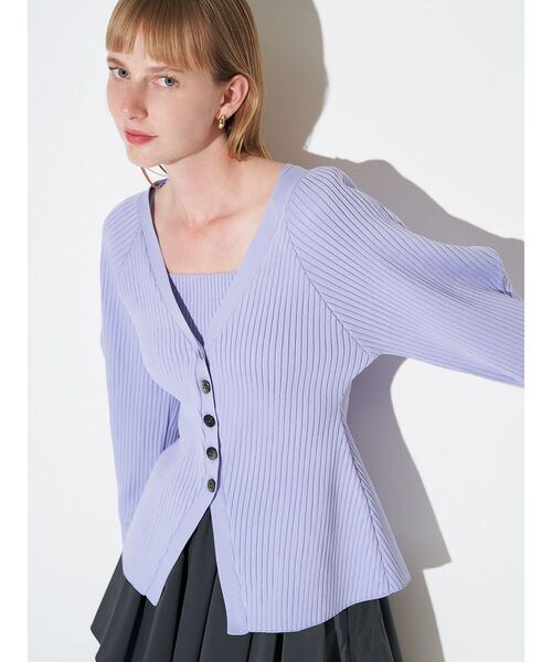 ELENDEEK（エレンディーク）の「シルエットアンサンブルニット（カーディガン/ボレロ・レディース・ラベンダー/ブラック/ブラウン・FREE）」の4枚目の写真