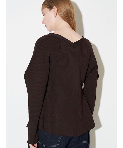 ELENDEEK（エレンディーク）の「シルエットアンサンブルニット（カーディガン/ボレロ・レディース・ラベンダー/ブラック/ブラウン・FREE）」の7枚目の写真