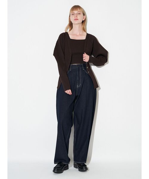 ELENDEEK（エレンディーク）の「シルエットアンサンブルニット（カーディガン/ボレロ・レディース・ラベンダー/ブラック/ブラウン・FREE）」の10枚目の写真