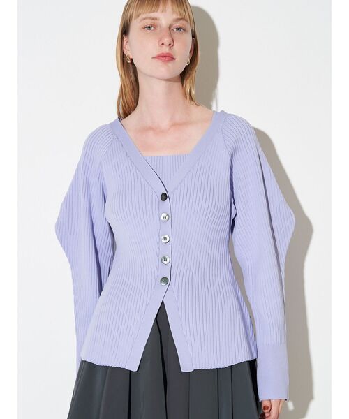 ELENDEEK（エレンディーク）の「シルエットアンサンブルニット（カーディガン/ボレロ・レディース・ラベンダー/ブラック/ブラウン・FREE）」の11枚目の写真