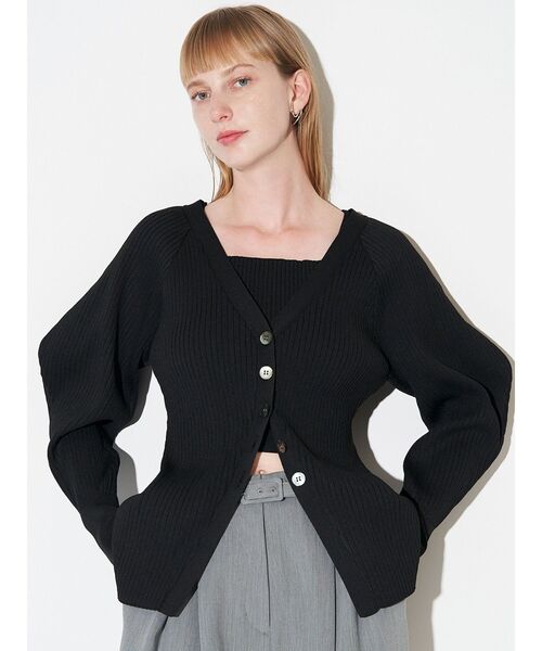 ELENDEEK（エレンディーク）の「シルエットアンサンブルニット（カーディガン/ボレロ・レディース・ラベンダー/ブラック/ブラウン・FREE）」の16枚目の写真