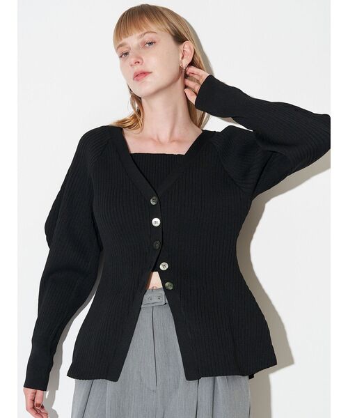 ELENDEEK（エレンディーク）の「シルエットアンサンブルニット（カーディガン/ボレロ・レディース・ラベンダー/ブラック/ブラウン・FREE）」の17枚目の写真