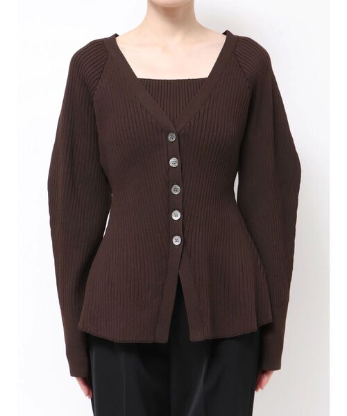 ELENDEEK（エレンディーク）の「シルエットアンサンブルニット（カーディガン/ボレロ・レディース・ラベンダー/ブラック/ブラウン・FREE）」の21枚目の写真