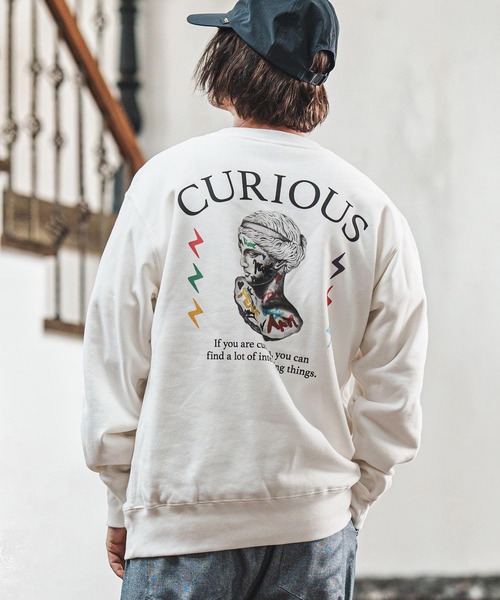 CAMBIO(カンビオ)の「msw1737- ヘビーウェイトプリントCNスウェット_Curious(CASD-167)(スウェット・メンズ・ミックスグレー/ホワイト/グリーン系その他・S/M/L/XL)」の1枚目の写真