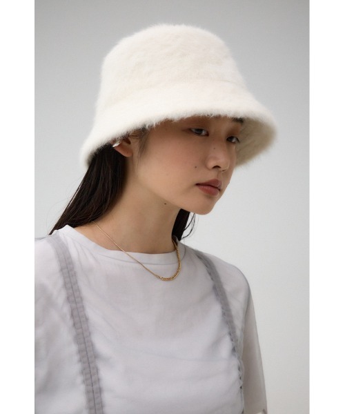 AZUL by moussy（アズールバイマウジー）の「シャギーバケットハット（ハット・レディース・アイボリー/ブラック・FREE）」の3枚目の写真