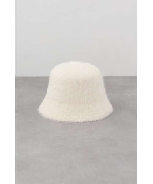 AZUL by moussy（アズールバイマウジー）の「シャギーバケットハット（ハット・レディース・アイボリー/ブラック・FREE）」の4枚目の写真