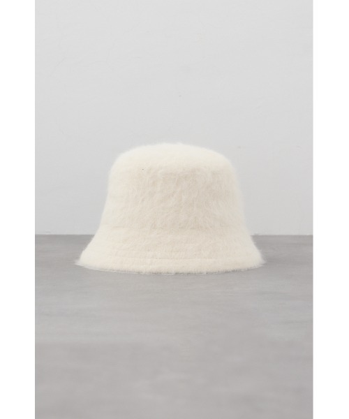 AZUL by moussy（アズールバイマウジー）の「シャギーバケットハット（ハット・レディース・アイボリー/ブラック・FREE）」の5枚目の写真