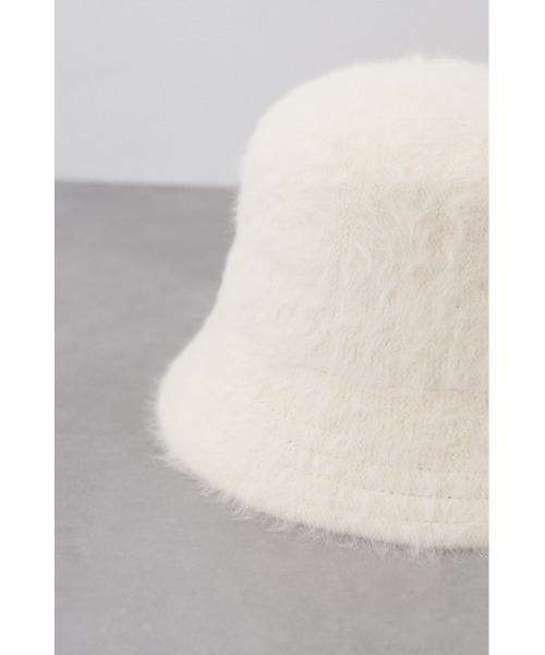 AZUL by moussy（アズールバイマウジー）の「シャギーバケットハット（ハット・レディース・アイボリー/ブラック・FREE）」の7枚目の写真