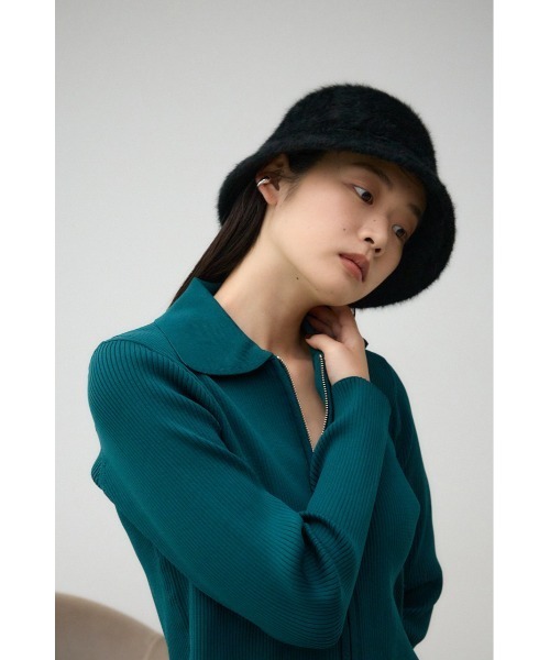 AZUL by moussy（アズールバイマウジー）の「シャギーバケットハット（ハット・レディース・アイボリー/ブラック・FREE）」の9枚目の写真