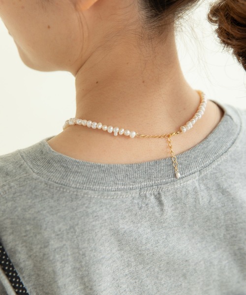 Dot＆Stripes CHILD WOMAN（ドットアンドストライプス　チャイルドウーマン）の「淡水ポテトパール ネックレス(調節あり)（ネックレス・レディース・アイボリー・FREE）」の2枚目の写真